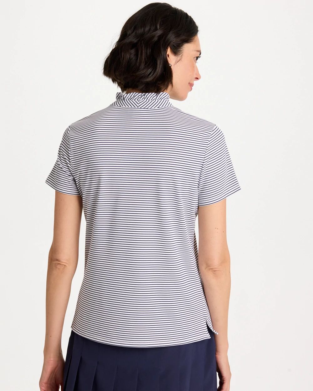 Zenergy® UPF Ruffle Striped Half Zip | Chico's
